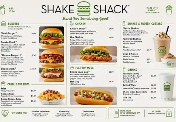 SHAKE SHACK MENU
