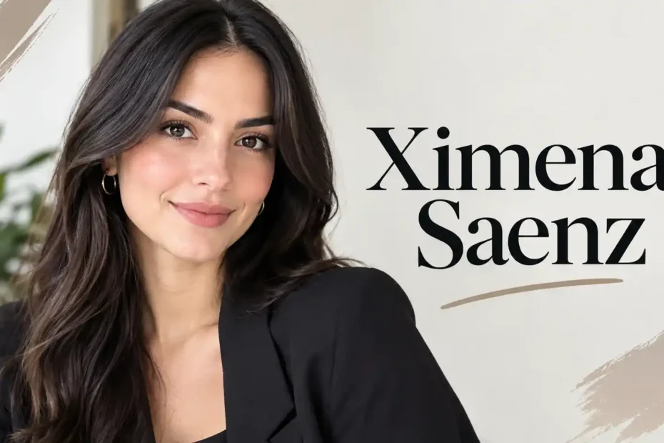 Ximena Saenz – Mexican-American content creator in a black blazer with long dark wavy hair and a natural smile