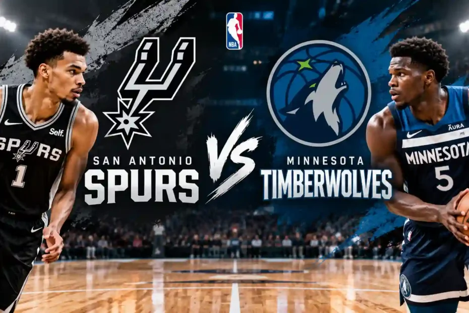 San Antonio Spurs vs Minnesota Timberwolves NBA matchup featuring Victor Wembanyama and Anthony Edwards
